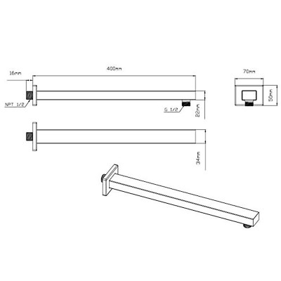 Верхний душ 31х21см хром Vincea VSHD-41CCH