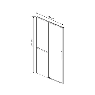 Душевая дверь профиль черный тонированное стекло 120x200см Vincea Slim Soft VDS-1SS120CGB