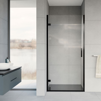 Душевая дверь профиль черный прозрачное стекло 90x200см Vincea Flex VDP-1F900CLB