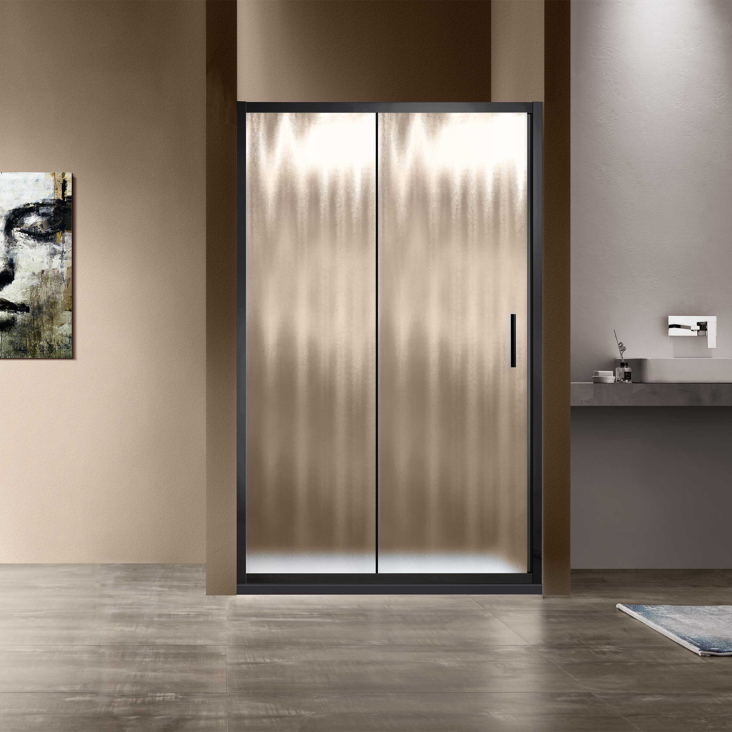 Душевая дверь профиль черный стекло шиншилла 120x190см Vincea Garda VDS-1G120CHB