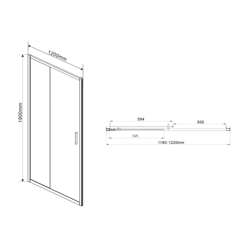 Душевая дверь профиль черный тонированное стекло 120x190см Vincea Garda VDS-1G120CGB