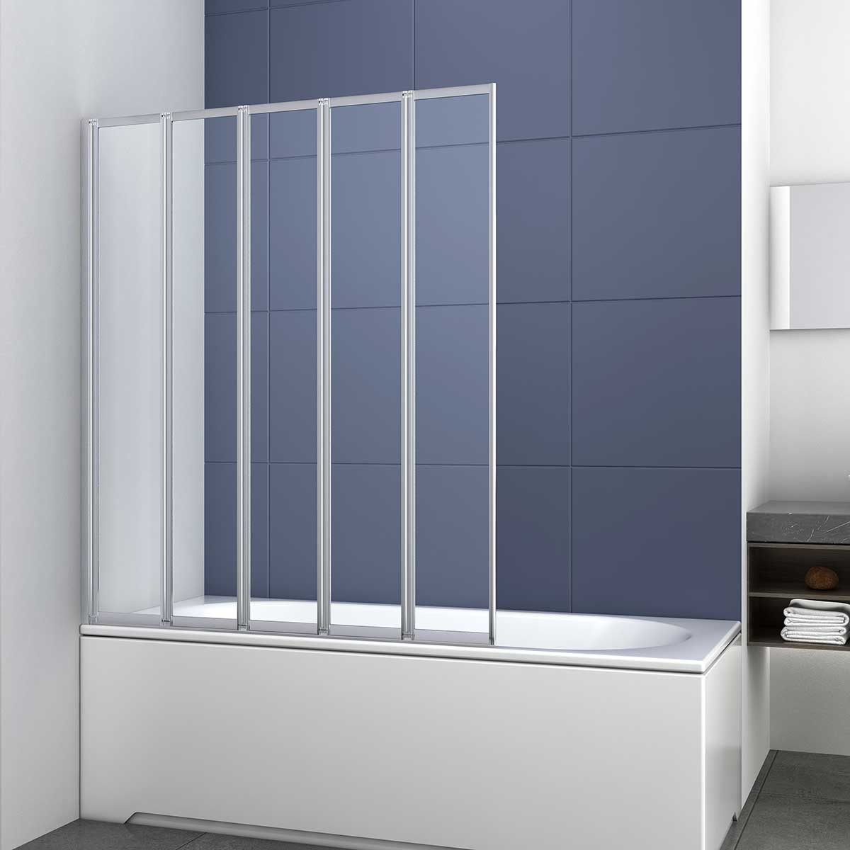 Душевая шторка профиль хром прозрачное стекло 120x140см Vincea VSB-32120CL