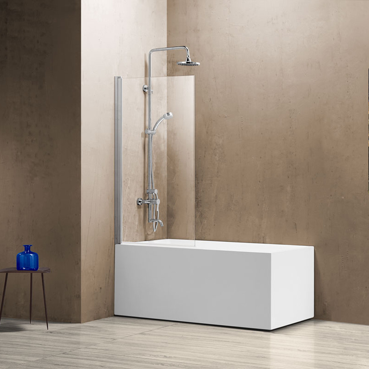 Душевая шторка профиль хром прозрачное стекло 80x140см Vincea VSB-11800CL
