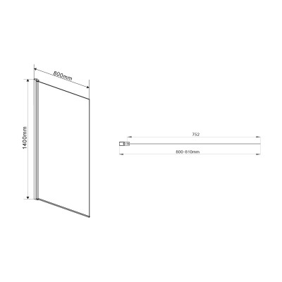 Душевая шторка профиль хром прозрачное стекло 80x140см Vincea VSB-11800CL