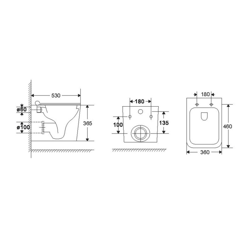 Подвесной унитаз безободковый с сиденьем белый Vincea Tornado Q-Line VT1-12T