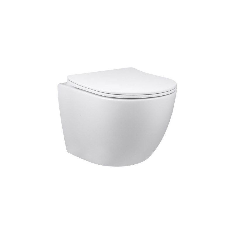 Подвесной унитаз безободковый с сиденьем белый Vincea Globo VT1-14S