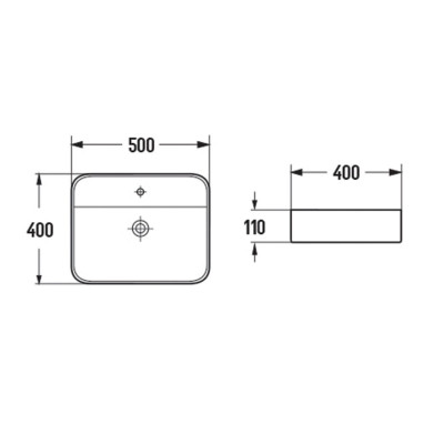 Раковина накладная белая 50x40см Vincea VBS-50550