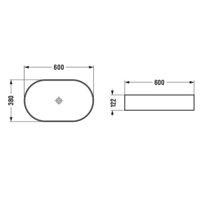 Раковина накладная белая 60x38см Vincea VBS-50760