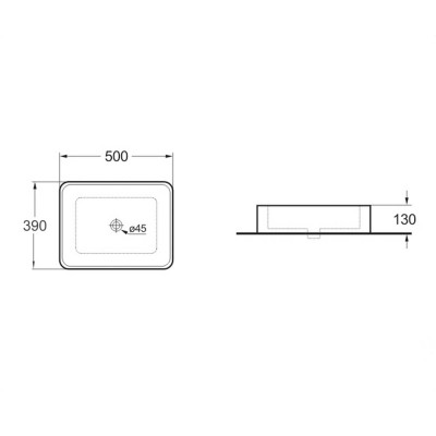 Раковина накладная капучино 50x39см Vincea VBS-105MC