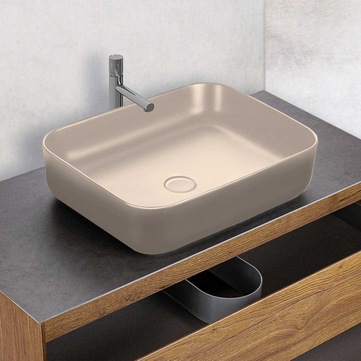Раковина накладная капучино 50x39см Vincea VBS-105MC