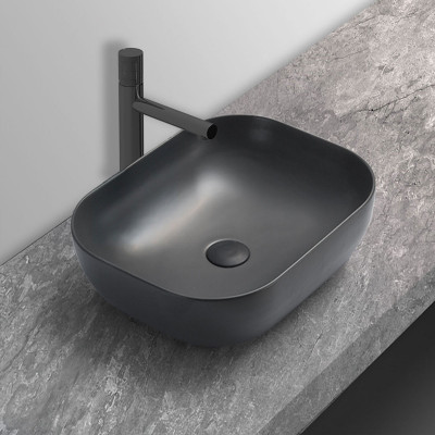 Раковина накладная антрацит 50x40см Vincea VBS-101MA