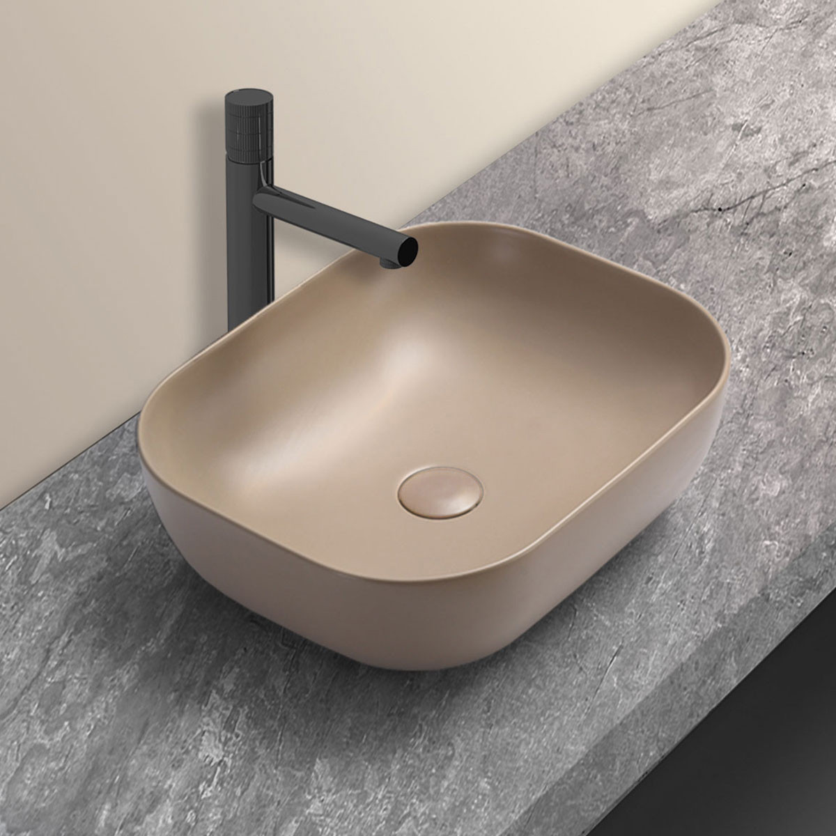 Раковина накладная капучино 50x40см Vincea VBS-101MC
