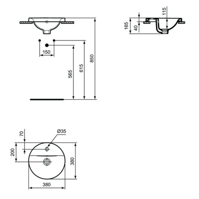 Раковина 38 см Ideal Standard CONNECT E504101