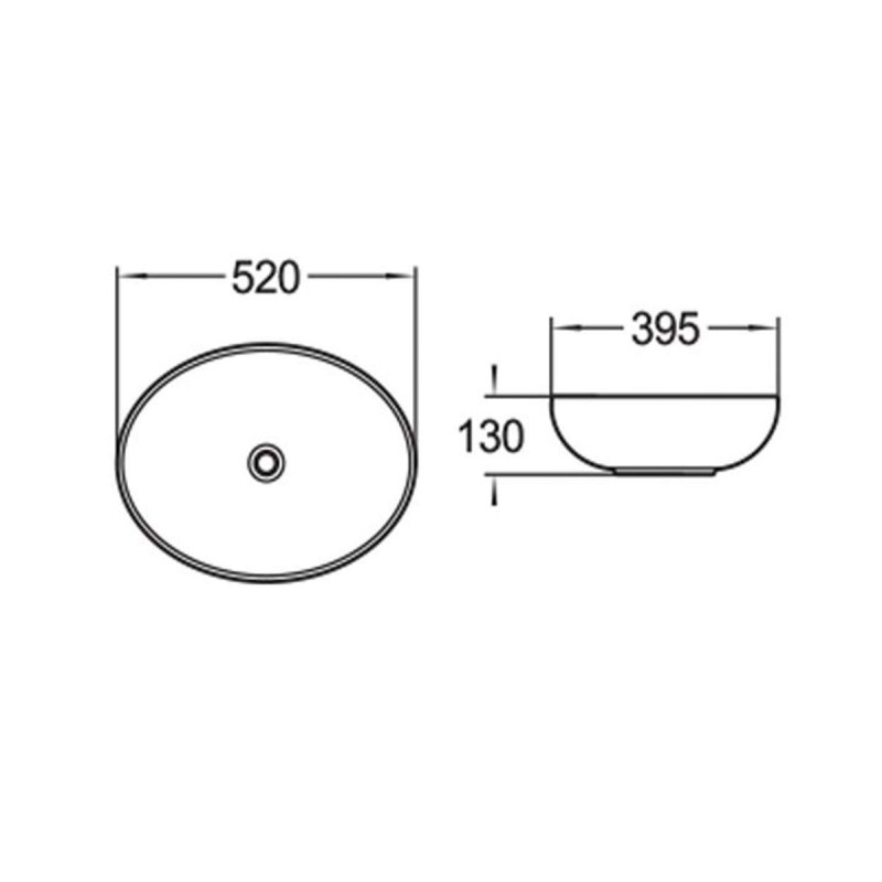 Раковина накладная белая 52х39см Vincea VBS-51552