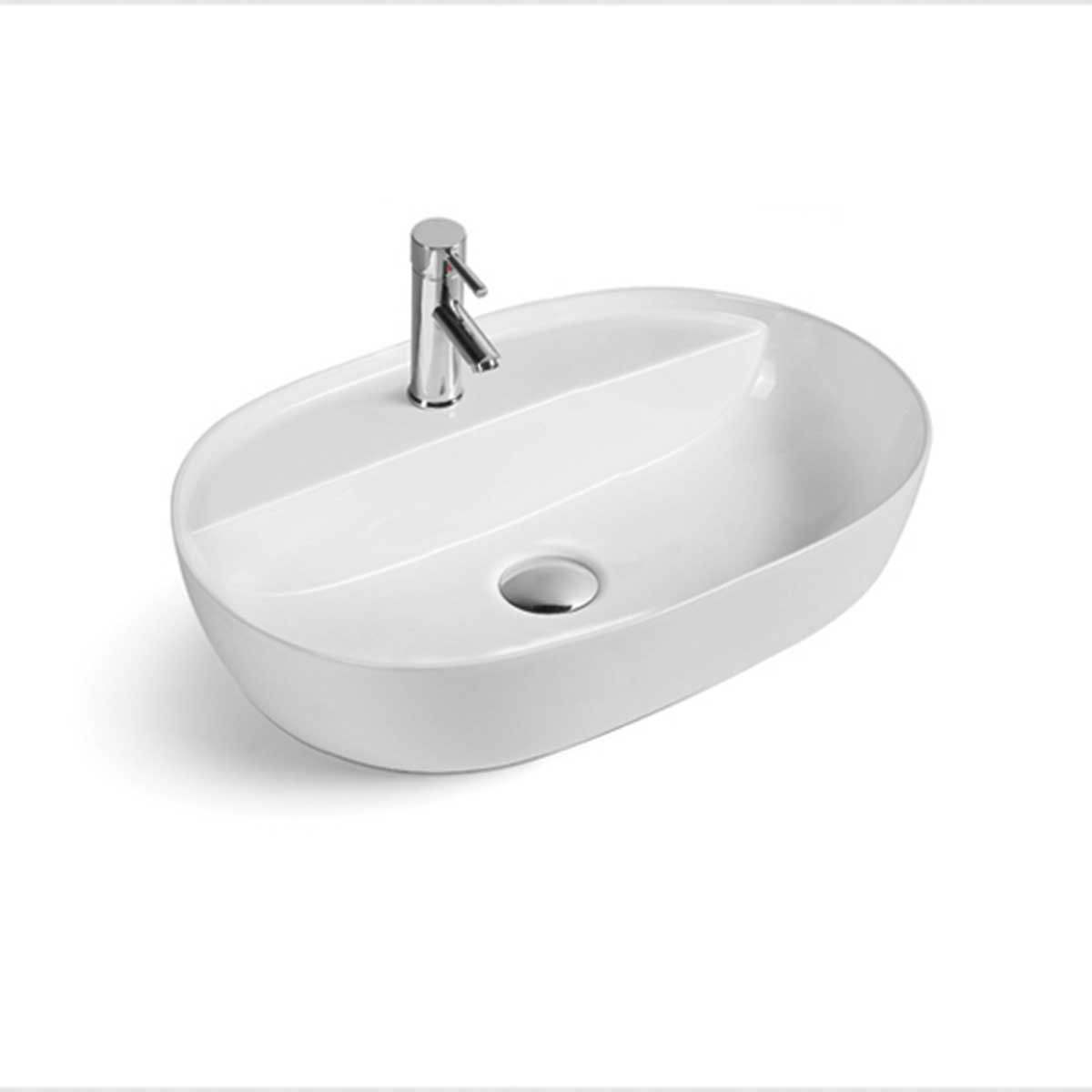Раковина накладная белая 60х40см Vincea VBS-122