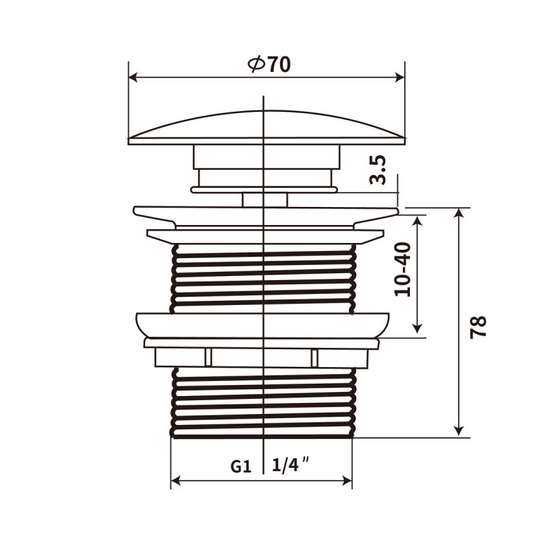 Донный клапан для раковины белый Vincea DBS0-216