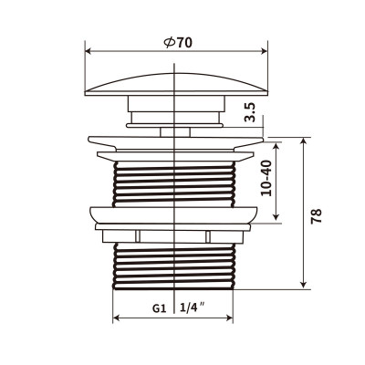 Донный клапан для раковины черный Vincea DBS-216MB