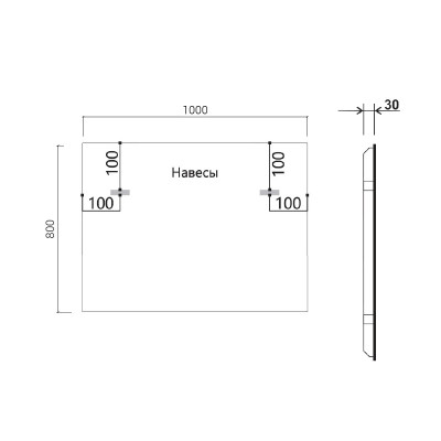 Зеркало с подсветкой 100х80см Vincea VLM-3VN100-2