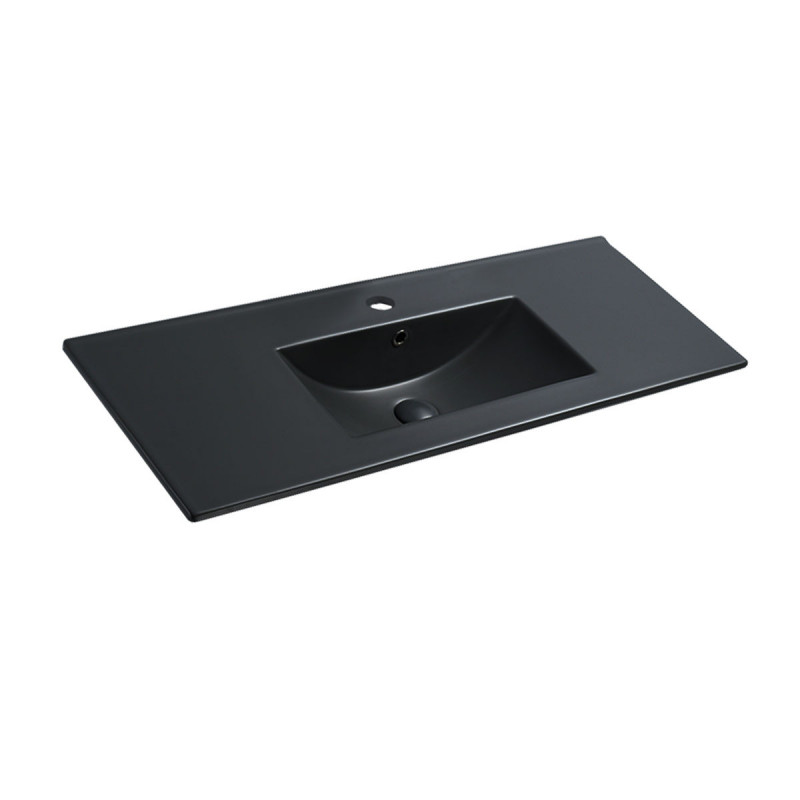 Раковина встраиваемая черная 121х47см Vincea VBS-13120MB