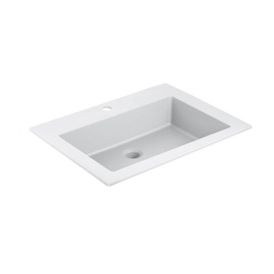 Раковина из искусственного камня встраиваемая белая 60х48см Vincea VCB-13600W