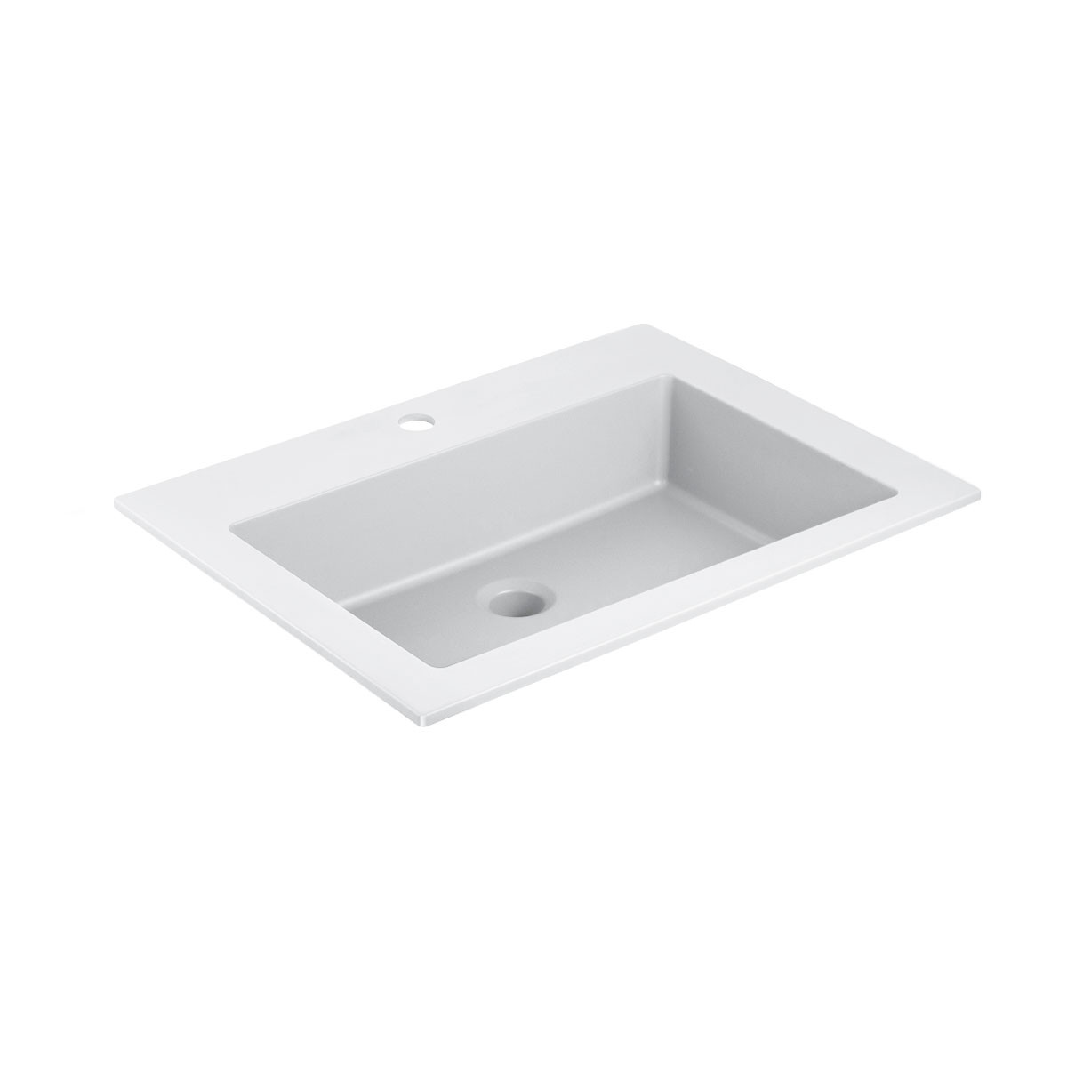 Раковина из искусственного камня встраиваемая белая 60х48см Vincea VCB-13600W