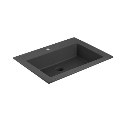 Раковина из искусственного камня встраиваемая черная 60х48см Vincea VCB-13600B