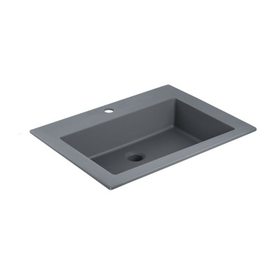 Раковина из искусственного камня встраиваемая серая 60х48см Vincea VCB-13600G