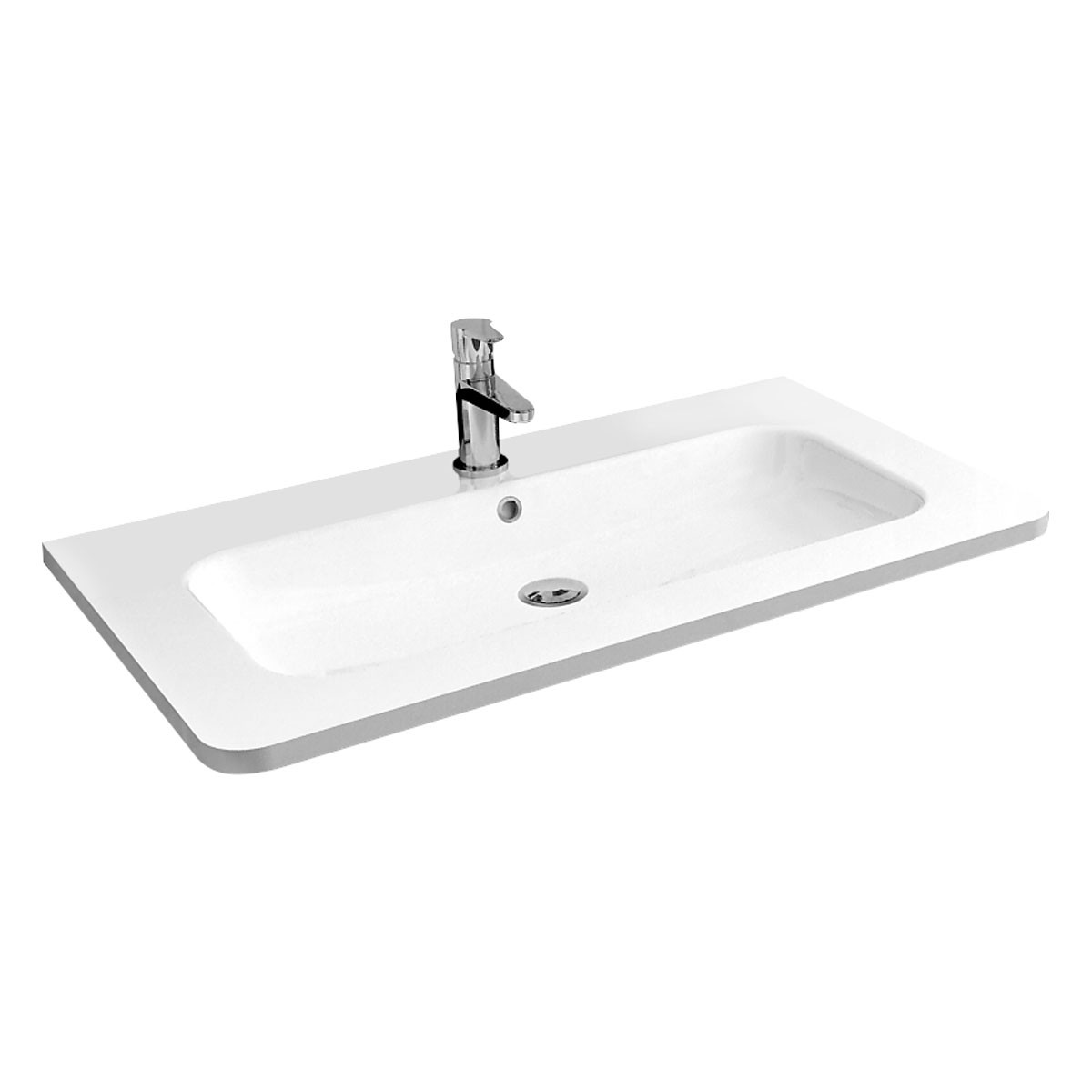Раковина из искусственного камня встраиваемая белая 80х48см Vincea VCB-1RA800W