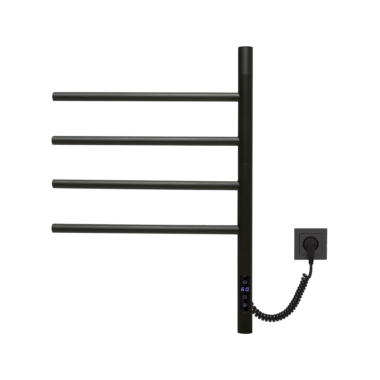 Полотенцесушитель электрический черный 43х60см Vincea VTD-1S1CBE
