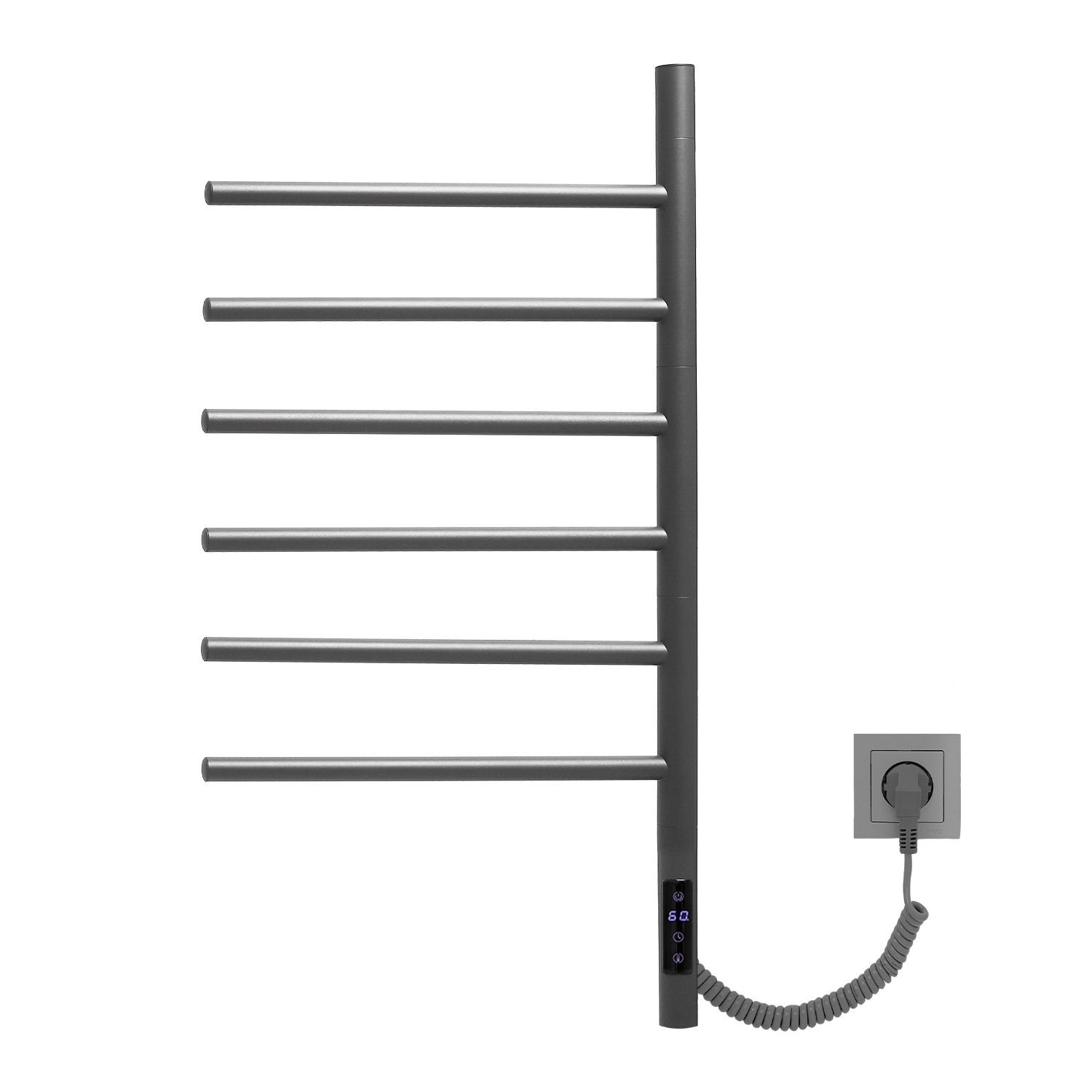 Полотенцесушитель электрический графит 43х80см Vincea VTD-1S2CGE