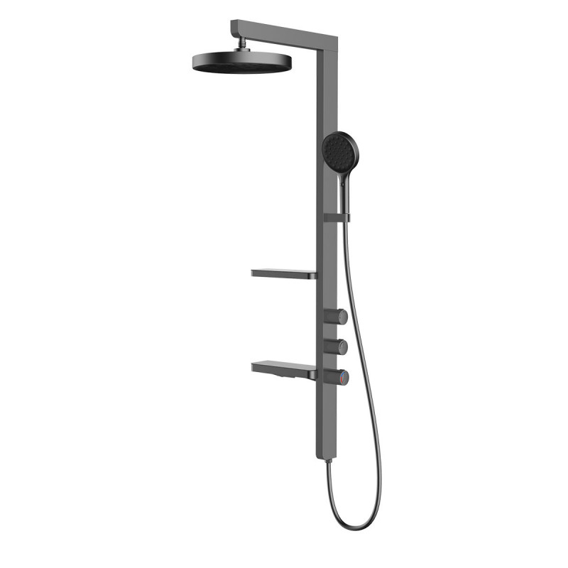 Душевая стойка вороненая сталь Vincea Inspire VSFS-3I11GM