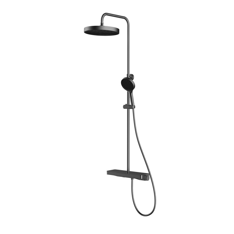 Душевая стойка с термостатом вороненая сталь Vincea Inspire VSFS-3I12TGM