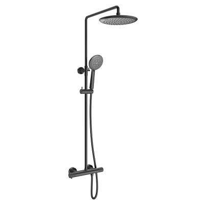 Душевая стойка с термостатом вороненая сталь Vincea Desire VSFS-1D0TGM