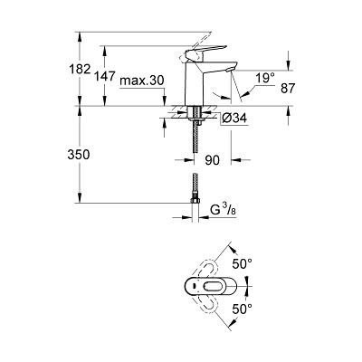 Смеситель однорычажный для раковины, Bauloop, Grohe