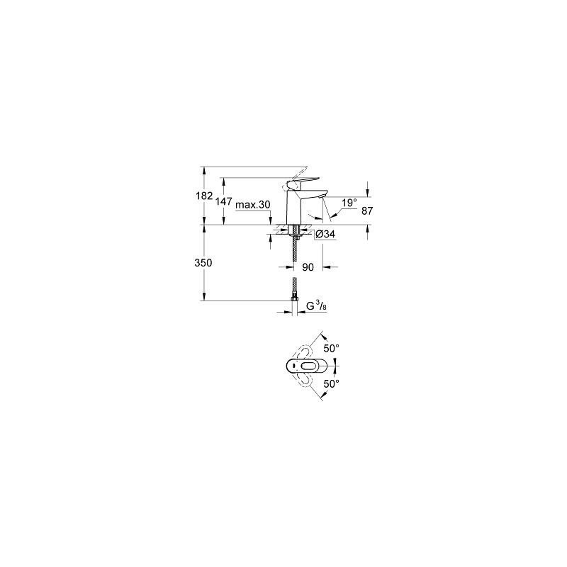 Смеситель однорычажный для раковины, Bauloop, Grohe