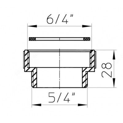 Кольцо PP с резьбой для перехода с 6/4" на 5/4" HL HL12.3