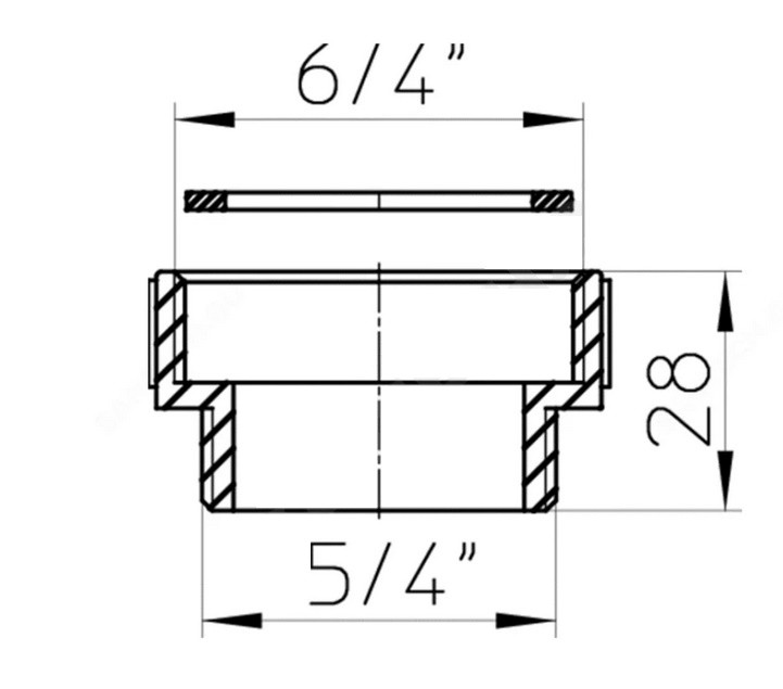 Кольцо PP с резьбой для перехода с 6/4" на 5/4" HL HL12.3