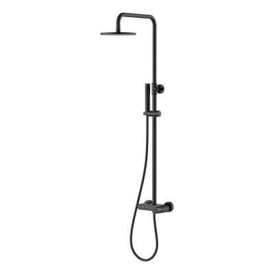 Стойка для душа со смесителем Boheme STICK BLACK TOUCH BLACK, черная, 128-BB.2