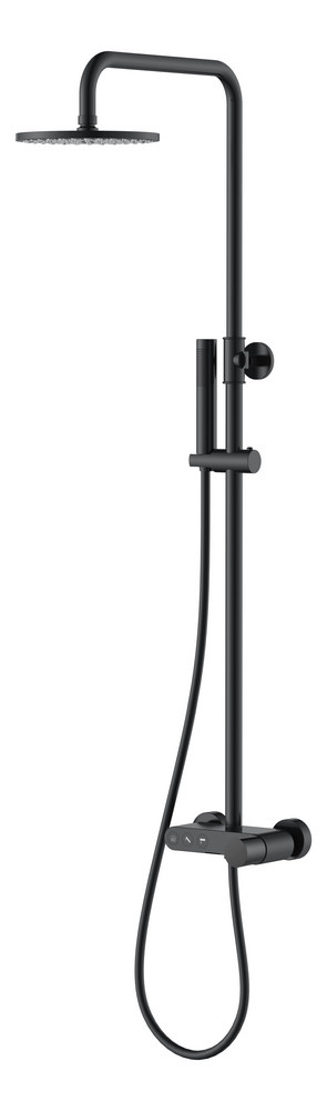 Стойка для душа со смесителем Boheme STICK BLACK TOUCH BLACK, черная, 128-BB.2