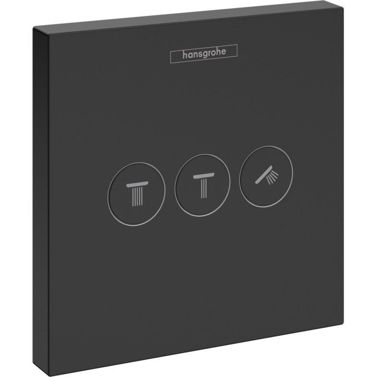 Вентиль скрытого монтажа для 3 потребителей Hansgrohe ShowerSelect матовый черный, 15764670