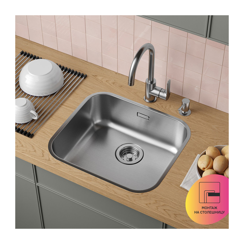Мойка для кухни из нержавеющей стали Iddis Mate MAT49S0i77