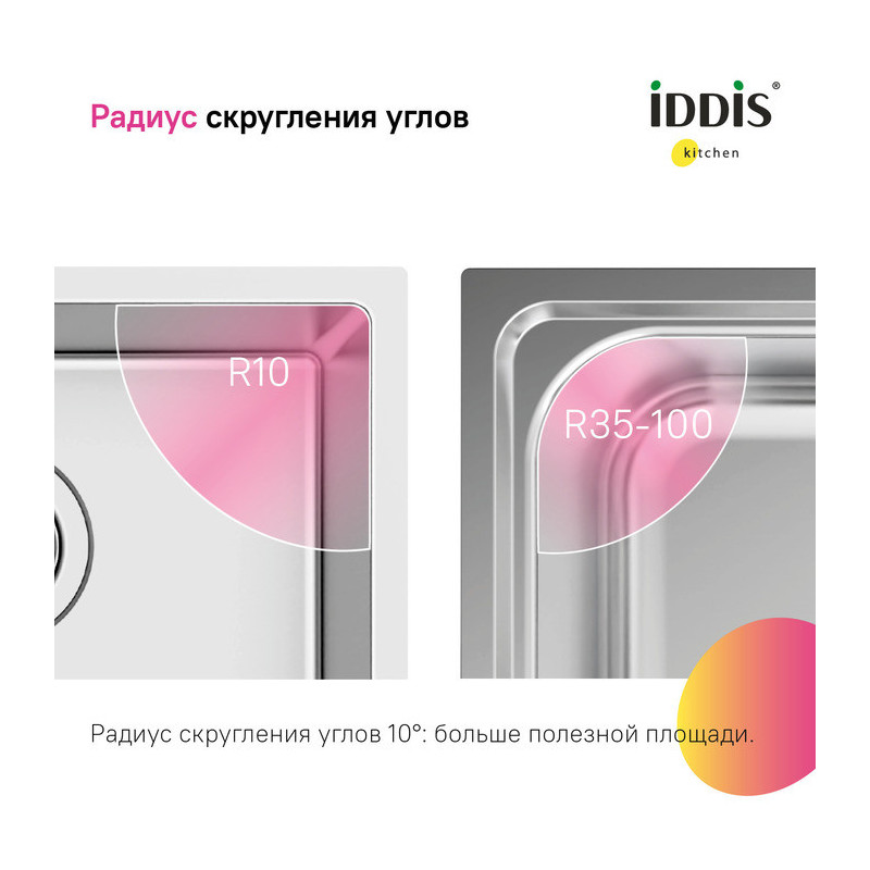 Мойка 440х440х200мм универсального монтажа из нержавеющей стали Iddis Prime PRI44S0i77