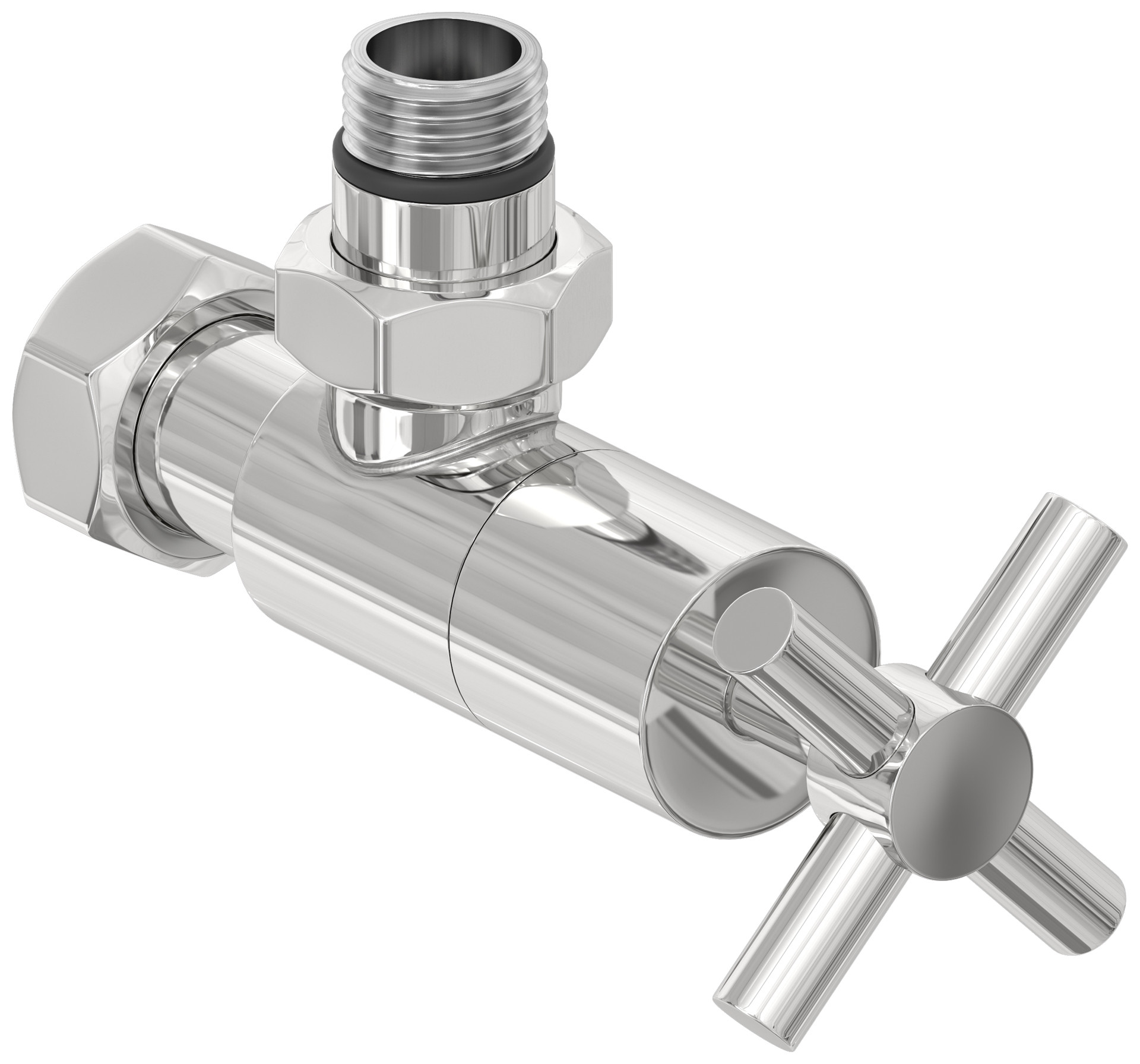 Вентиль Сунержа угловой крест G 1/2" НР х G 3/4" НГ, хром