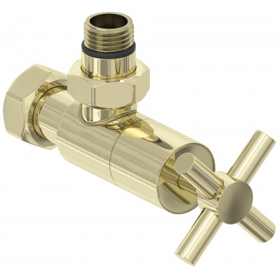Вентиль Сунержа угловой крест G 1/2" НР х G 3/4" НГ, шампань