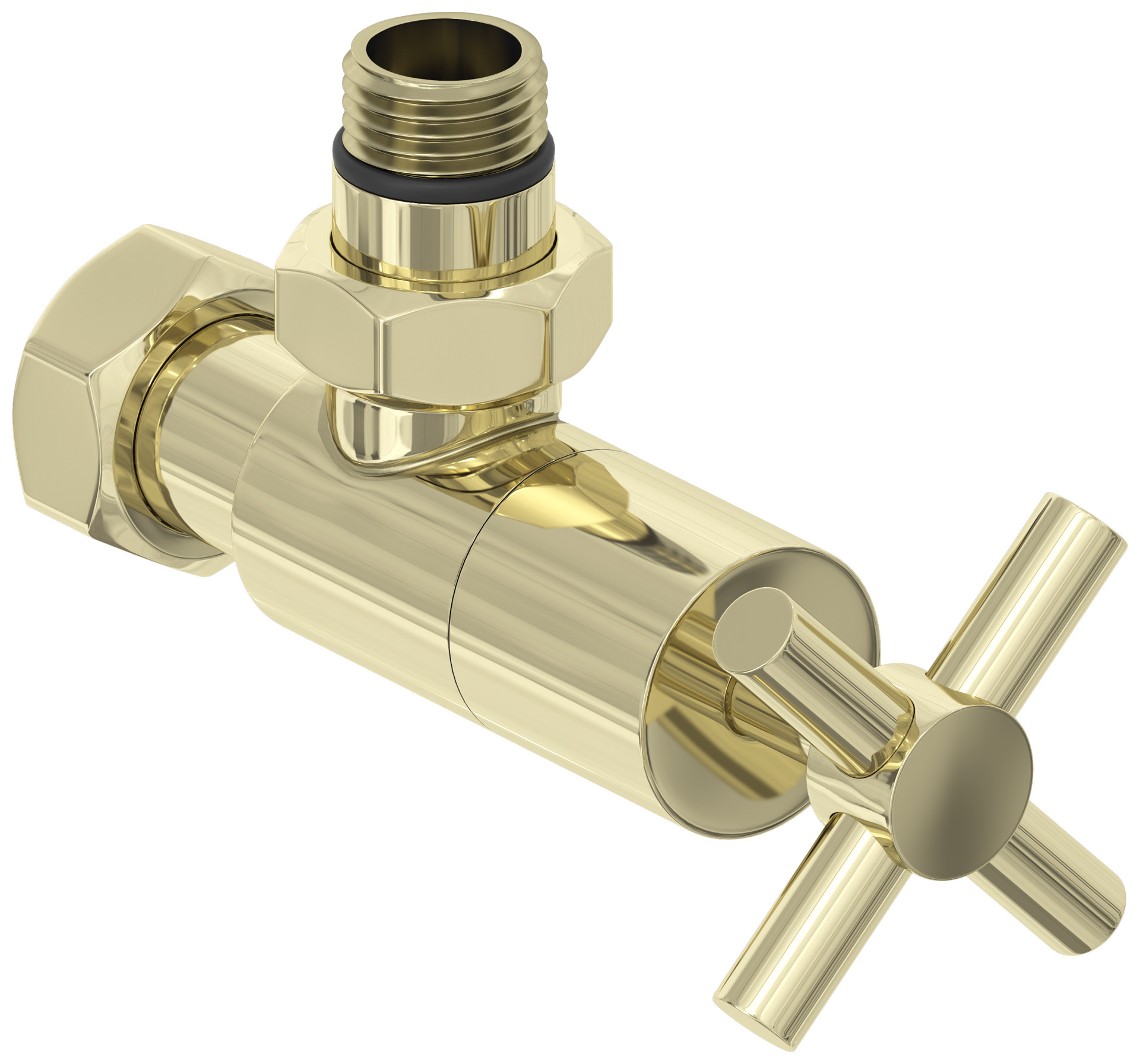 Вентиль Сунержа угловой крест G 1/2" НР х G 3/4" НГ, шампань