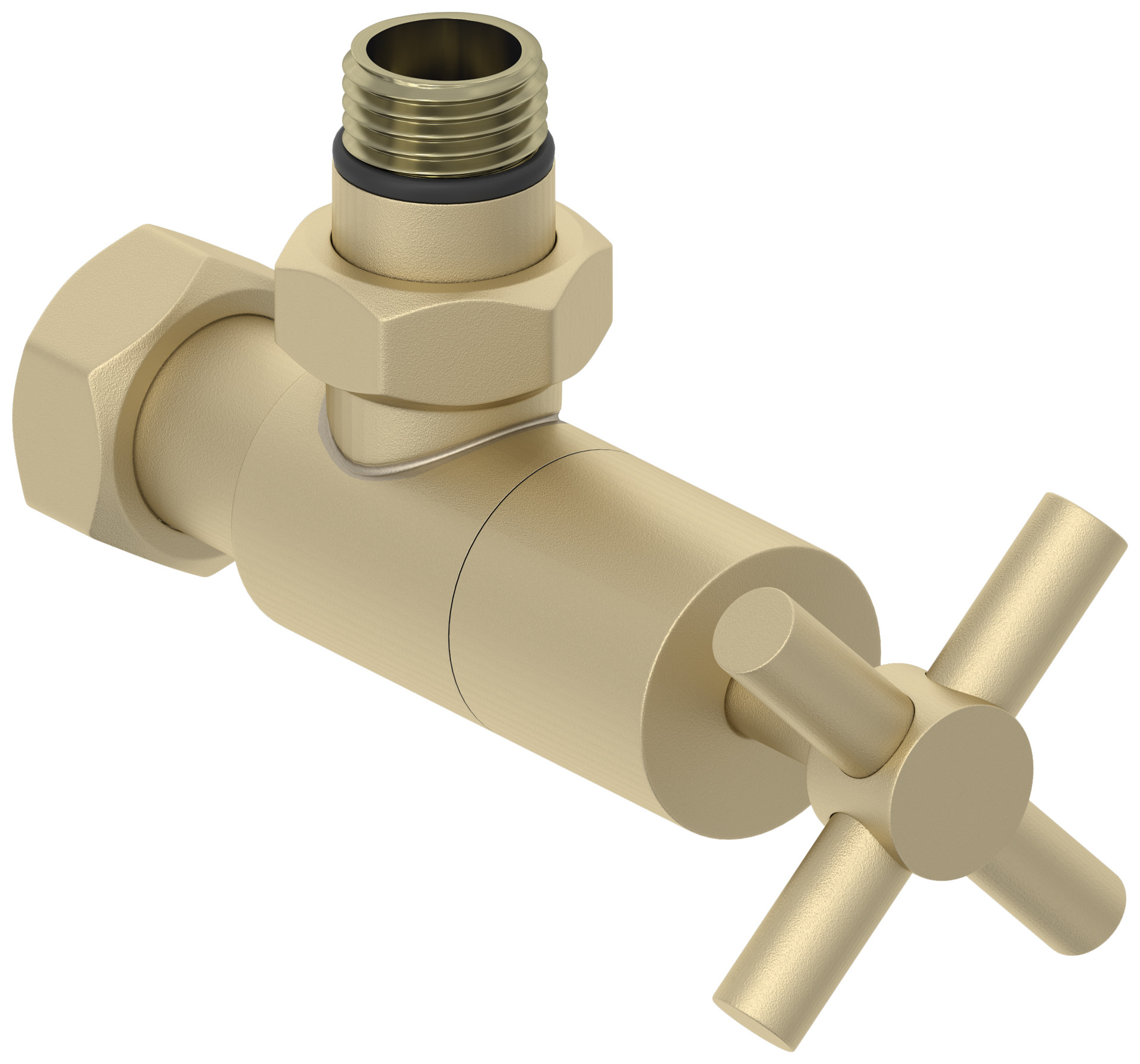 Вентиль Сунержа угловой крест G 1/2" НР х G 3/4" НГ, шампань матовая