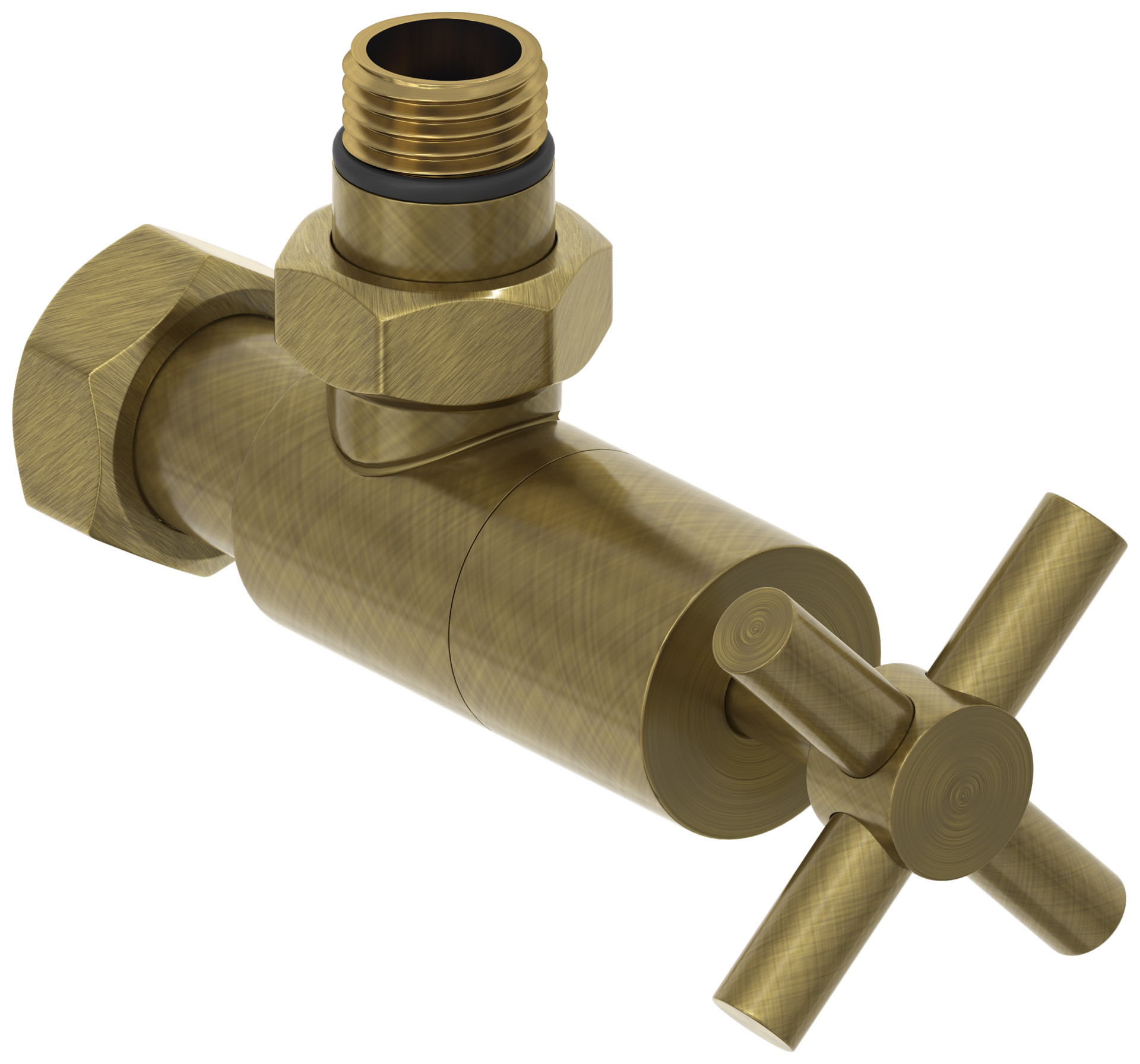 Вентиль Сунержа угловой крест G 1/2" НР х G 3/4" НГ, состаренная бронза
