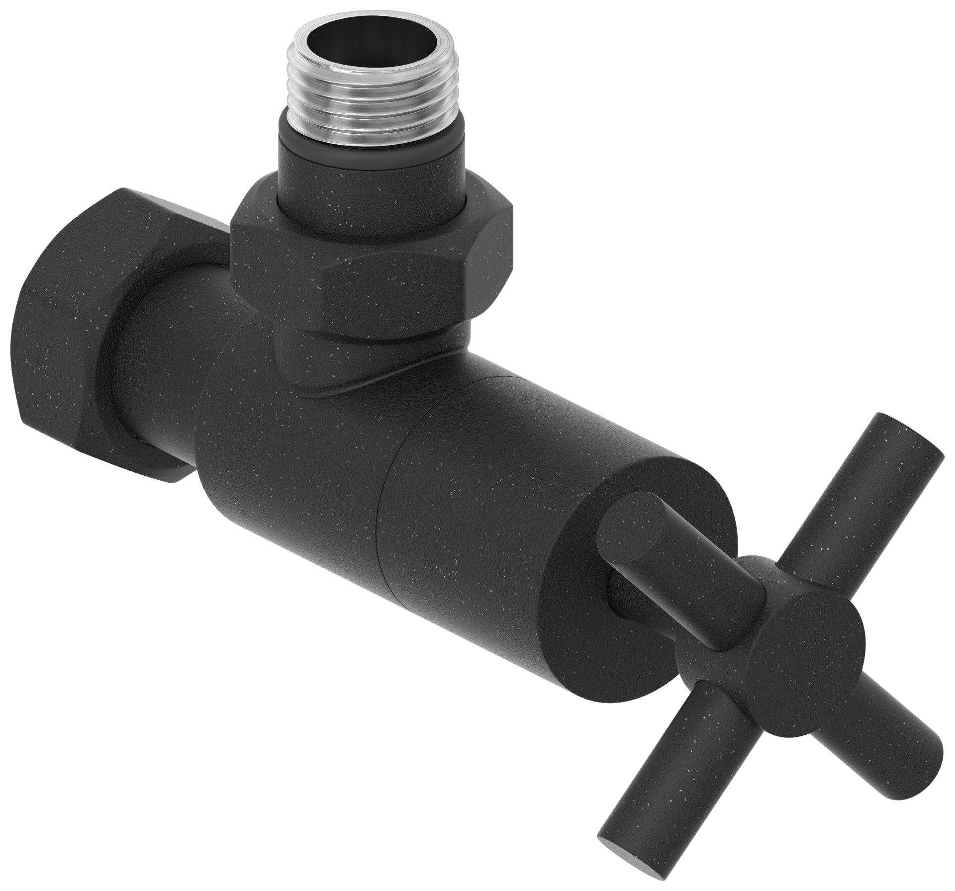 Вентиль Сунержа угловой крест G 1/2" НР х G 3/4" НГ, тёмный титан муар