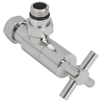 Вентиль Сунержа угловой крест G 1/2" НР х G 3/4" НГ, шлифованная сталь