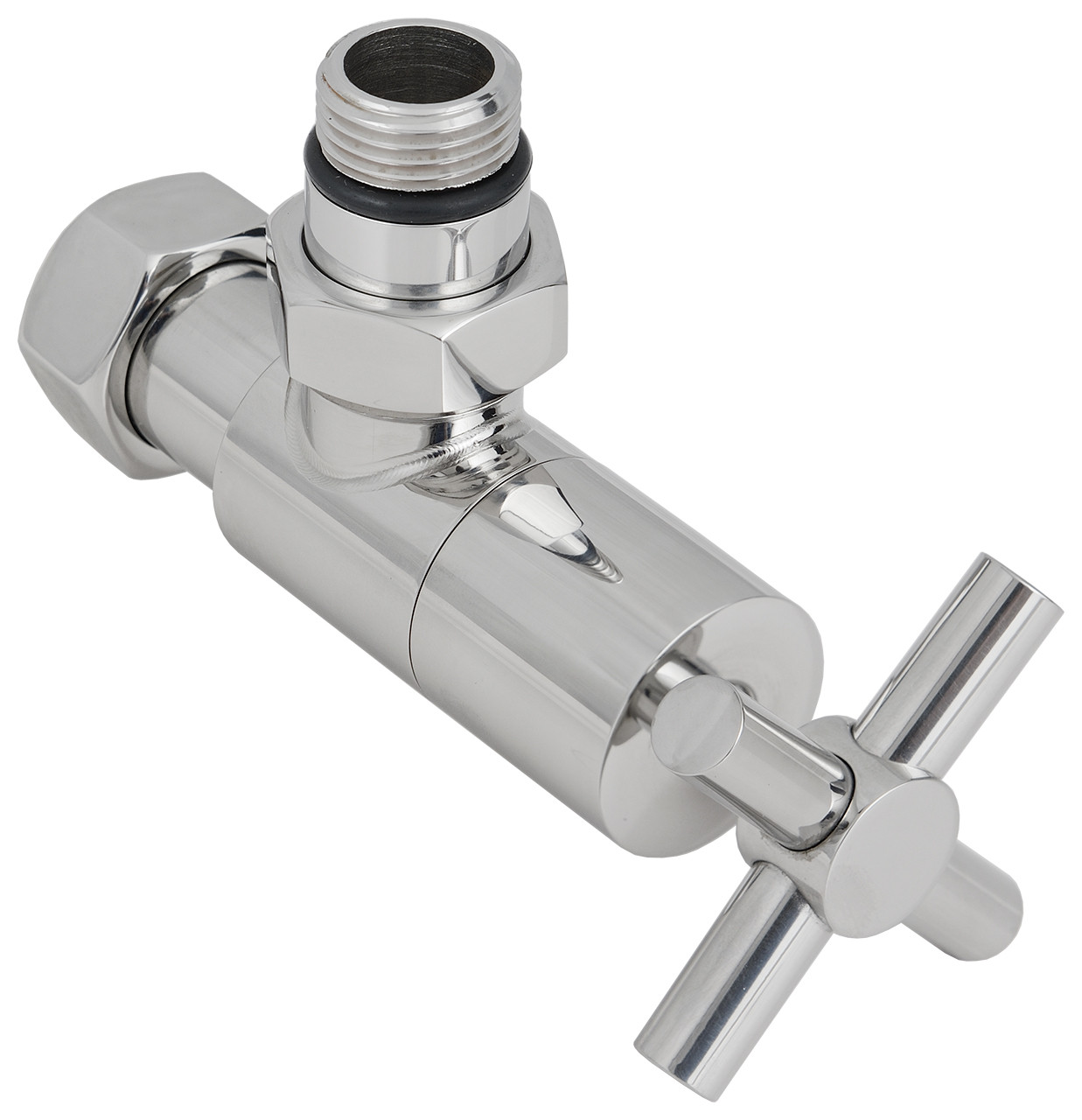 Вентиль Сунержа угловой крест G 1/2" НР х G 3/4" НГ, шлифованная сталь